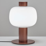 Bonbori Table Lamp - Metallic Copper / Triplex Opal