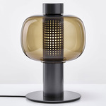 Bonbori Table Lamp - Metallic Grey / Transparent Smoke Brown