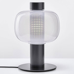 Bonbori Table Lamp - Metallic Grey / Transparent Opaline