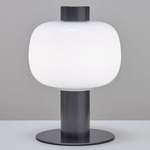 Bonbori Table Lamp - Metallic Grey / Triplex Opal
