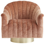 Springsteen Swivel Chair - Champagne / Dusty Rose Velvet