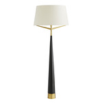 Elden Floor Lamp - Black / Off White Linen