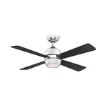 Kwad Ceiling Fan with Light - Chrome / Black