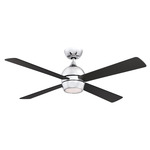 Kwad Ceiling Fan with Light - Chrome / Black