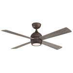 Kwad Ceiling Fan with Light - Matte Greige / Weathered Wood
