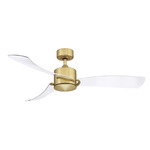 SculptAire Ceiling Fan with Light - Brushed Satin Brass / Opal