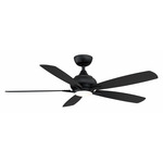 Doren Ceiling Fan with Light - Black / Opal