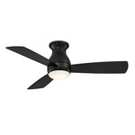 Hugh Hugger Indoor / Outdoor Ceiling Fan with Light - Black / Opal