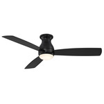 Hugh Hugger Indoor / Outdoor Ceiling Fan with Light - Black / Opal