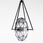 Nucleus Chandelier - Blackened Brass / Ice