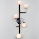 Halo Wall Sconce - Blackened Brass / White