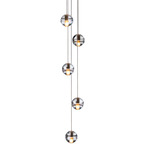 Series 14 Round Multi Light Pendant - Brushed Nickel / Clear