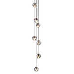 Series 14 Round Multi Light Pendant - Brushed Nickel / Clear