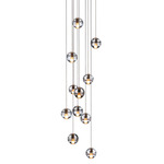 Series 14 Random Square Multi Light Pendant - White / Clear