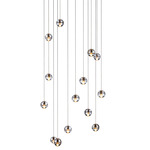 Series 14 Random Rectangle Multi Light Pendant - White / Clear