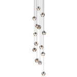 Series 14 Random Round Multi Light Pendant - White / Clear