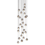 Series 14 Random Square Multi Light Pendant - White / Clear
