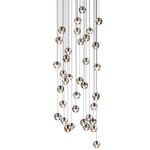 Series 14 Random Square Multi Light Pendant - White / Clear