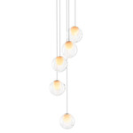 Series 28 Round Multi Light Pendant - Brushed Nickel / Clear