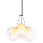 Series 28 Cluster Pendant - Adjustable Length - Brushed Nickel / Clear