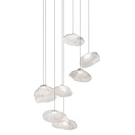 Series 73 Rectangle Multi Light Pendant - White / Clear