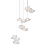 Series 73 Rectangle Multi Light Pendant - White / Clear