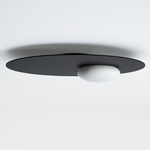 Kwic Wall / Ceiling Light - Intense Black / Opal White