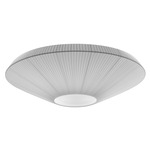 Siam 120 Semi Flush Ceiling Light - White / White Translucent Ribbon