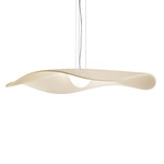 Mediterrania 1-Tier Pendant - White / Cream Translucent Ribbon