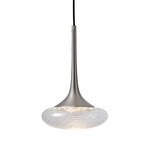 Louis Pendant - Satin Nickel / Clear Patterned Glass