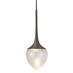 Louis Pendant - Satin Graphite / Clear Patterned Glass