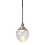Louis Pendant - Satin Nickel / Clear Patterned Glass