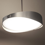 Ring Semi Flush Ceiling Light - Satin Nickel / White