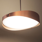 Ring Semi Flush Ceiling Light - Satin Copper / White