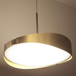 Ring Pendant - Satin Brass / White