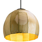 Amicus LED Pendant - Dark Stained Walnut / Brushed Brass