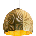 Amicus LED Pendant - Dark Stained Walnut / Brushed Brass
