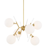 Polares Chandelier - Honey Gold / Etched Opal