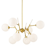 Polares Chandelier - Honey Gold / Etched Opal