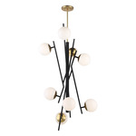 Alluria Foyer Chandelier - Weathered Black / Etched Opal