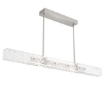 Glacier Linear Pendant - Metallic Beige Silver / Clear Cast Glass