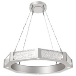 Glacier Ring Chandelier - Metallic Beige Silver / Clear Cast Glass