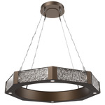 Glacier Ring Chandelier - Flat Bronze / Clear Cast Glass