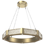 Glacier Ring Chandelier - Gilded Brass / Clear Cast Glass