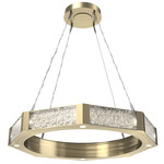 Glacier Ring Chandelier - Heritage Brass / Clear Cast Glass