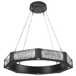 Glacier Ring Chandelier - Matte Black / Clear Cast Glass