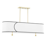 Zara Linear Pendant - Aged Brass / Belgian Linen