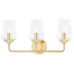 Kayla Bathroom Vanity Light - Aged Brass / Clear