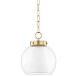 Sasha Pendant - Aged Brass / Belgian Linen