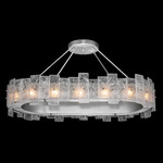 Lunea Oblong Chandelier - Silver Leaf / Crystal